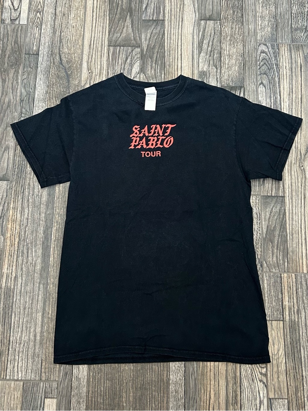 👁️ Kanye West Saint Pablo Tour 2016 NYC MSG Concert T-Shirt Black Red Medium